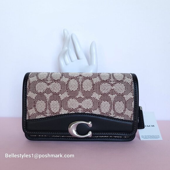COACH Bandit Signature Jacquard & Glovetanned Leather BELT Bag-Cocoa Black⭐ - Picture 6 of 16